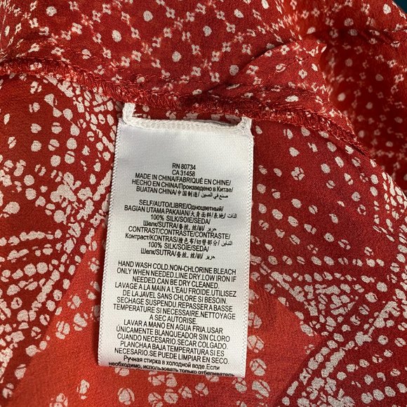 BCBGMaxAzria Nickelette Batik-Printed Top Red - Picture 6 of 6